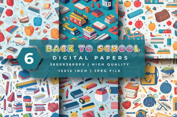 Download Back to School Digital Papers - School digital paper Collection