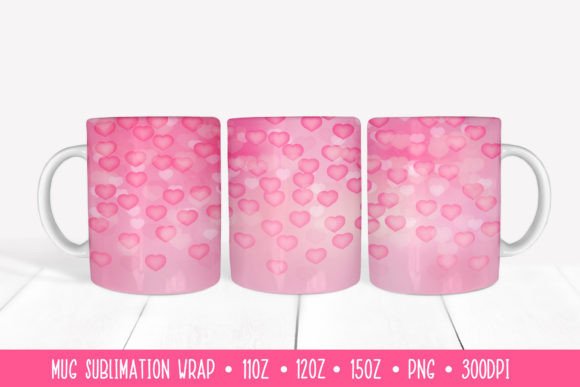Download Pink Hearts Mug Sublimation Wrap - Wrap Collection