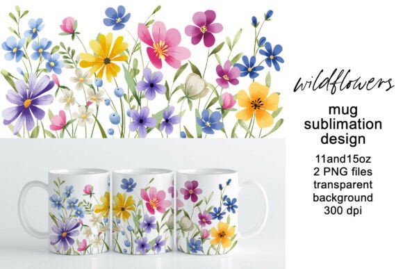 Download Mug Wrap, Sublimation Design Flowers - Wrap Collection