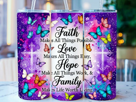 Download Faith Hope 20oz Skinny Tumbler Wrap - Wrap Collection