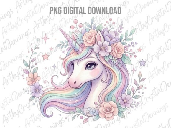 Download Pastel Floral Unicorn PNG - Unicorn Collection