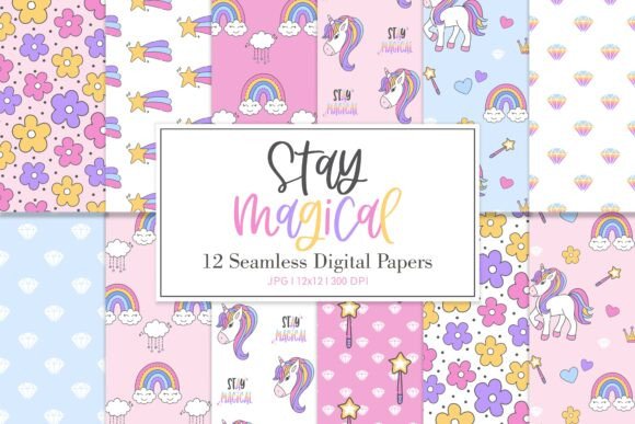 Download Digital Paper Unicorn Stay Magical - Unicorn Collection