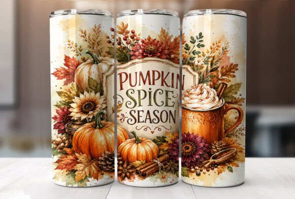 Download Pumpkin Spice Season 20oz Tumbler Wrap - Wrap Collection