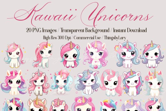 Download Cute Kawaii Unicorn Kid PNG Cliparts - Unicorn Collection