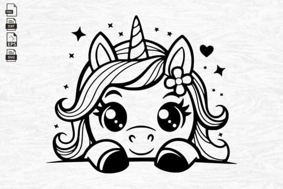 Download Peeking Cute Unicorn SVG, Unicorn Kawai - Unicorn Collection