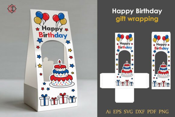 Download Vertical Birthday Gift Wrapping Template - Wrap Collection