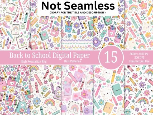 Download Cute Back to School Digital Paper Bundle - School digital paper Collection
