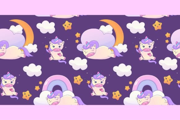 Download Cute Kawaii Unicorn Seamless Pattern - Unicorn Collection