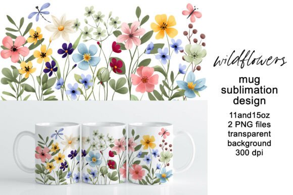 Download Mug Wrap, Sublimation Design Flowers - Wrap Collection