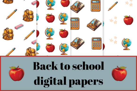 Download Back to School Digital Paper Pack, - School digital paper Collection