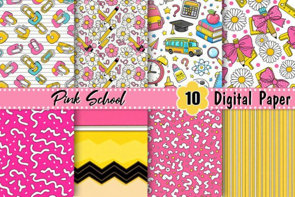 Download Pink School Digital Paper - School digital paper Collection