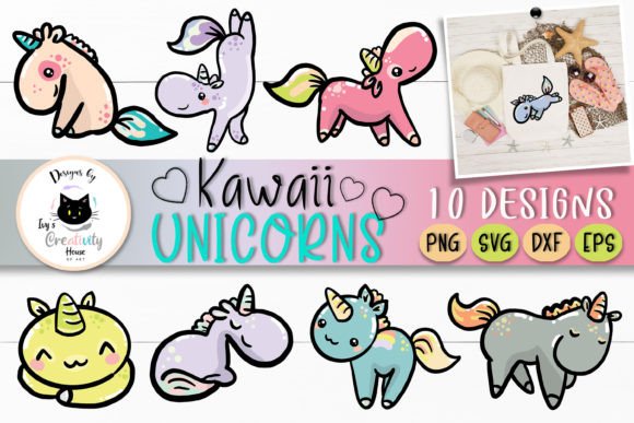 Download Kawaii Unicorn Clipart | Cute Animal SVG - Unicorn Collection
