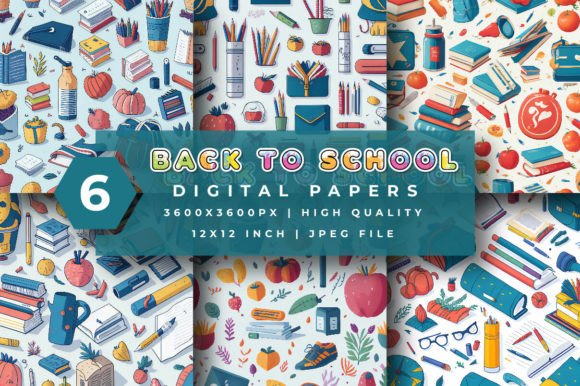 Download Back to School Digital Papers - School digital paper Collection