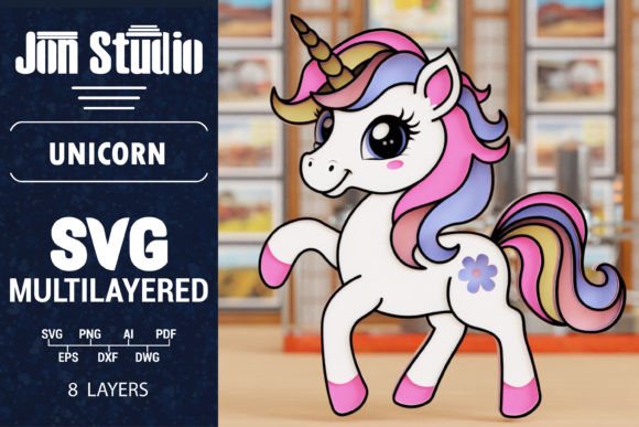 Download 3D Unicorn SVG Laser Cut Papercut File - Unicorn Collection