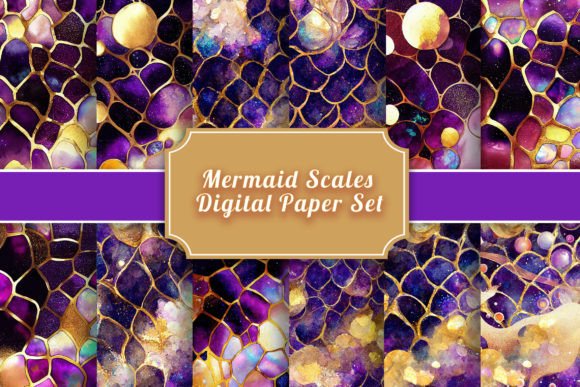 Download Mermaid Scales Digital Paper - Premium Bundle