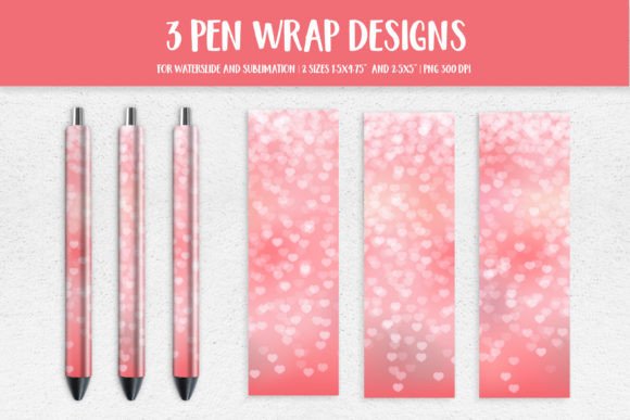Download Blush Pink Hearts Background Pen Wrap - Wrap Collection