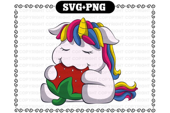 Download Kawaii Unicorn Strawberry Svg and Png - Unicorn Collection