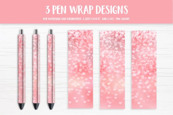 Download Blush Pink Hearts Background Pen Wrap - Wrap Collection